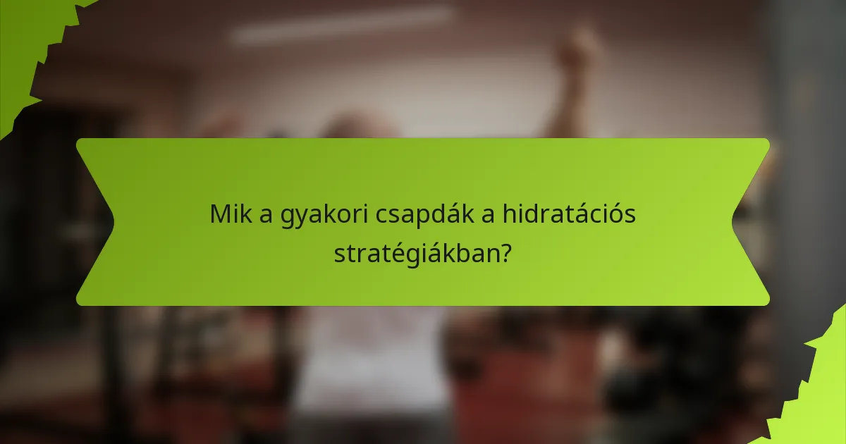 Mik a gyakori csapdák a hidratációs stratégiákban?
